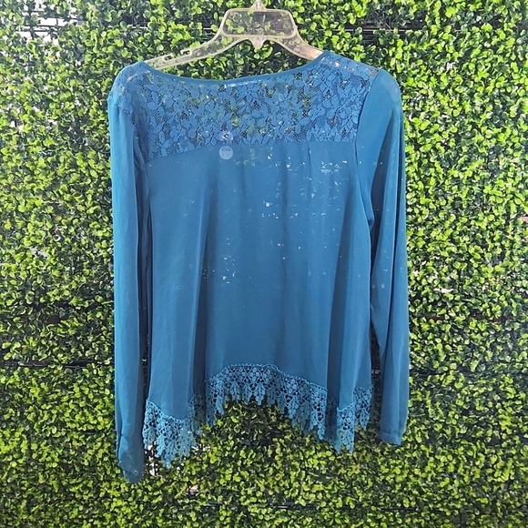 Blue Lace Long Sleeve Top - Size S - Maurices - Picture 7 of 7